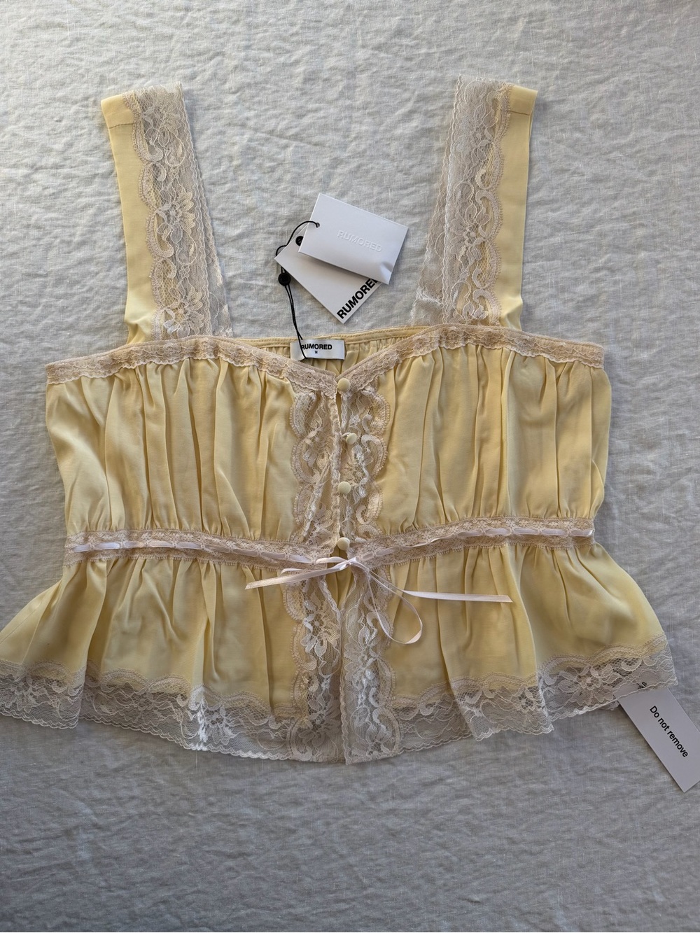 RUMORED “KEEPSAKE” Blouse, In Custard Yellow, Size Medium, NWT - Picture 2 of 15